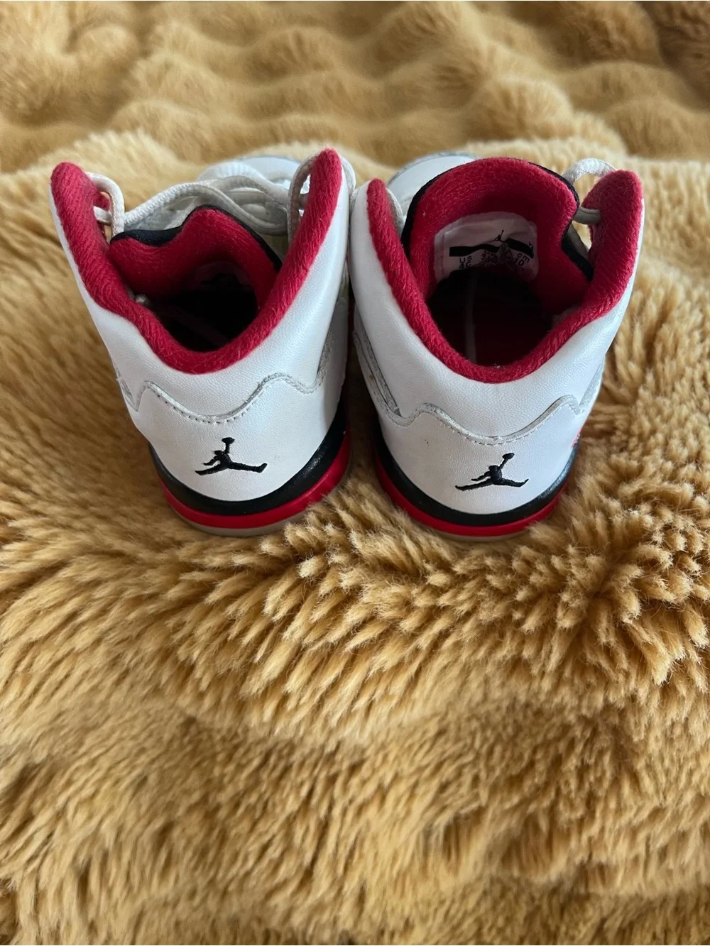 Nike Kids White and Red High-Top Sneakers